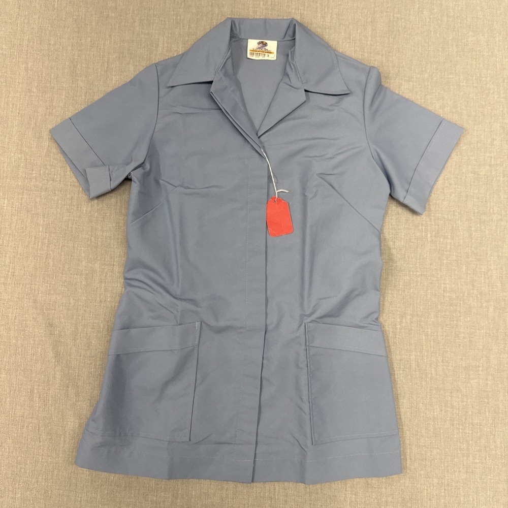 Riverside Medical Button Down Scrub Jacket  2 Pockets Size 10 Uniform Work Vtg